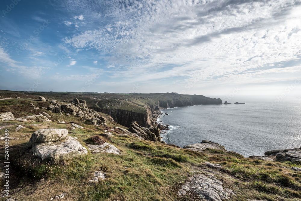 Lands End, Cornwall in the summer 