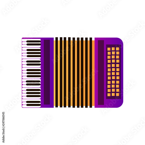 Accordion Musical Instrument Vector Illustration. White Background.