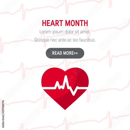 National heart month concept in flat style