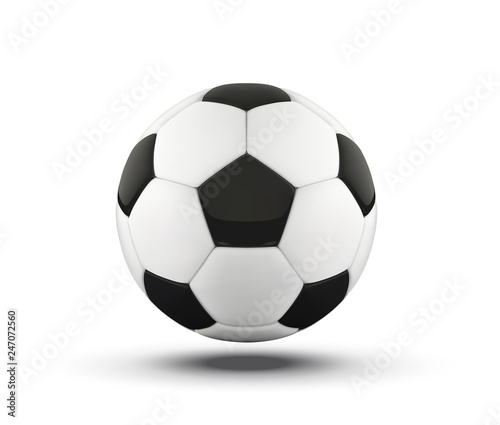 football bal. Realistic soccer ball on white background. 3d Style vector sport ball isolated on white background.