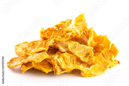 Photography PIle of Dried Pineapple on a Wooden Table