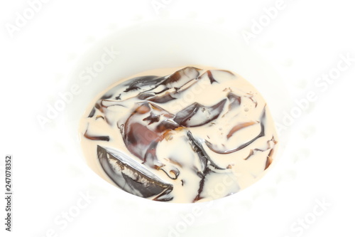 Milk and coffee jelly for dessert image