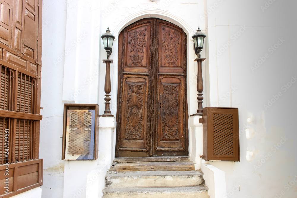 Old Arabian wooden houses in Jeddah, Saudi Arabia, AlBalad old Arabian