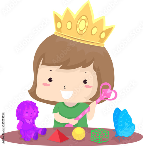 Kid Girl Toys 3D Illustration