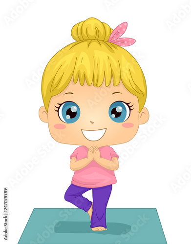 Kid Girl Yoga Outfit Illust...
