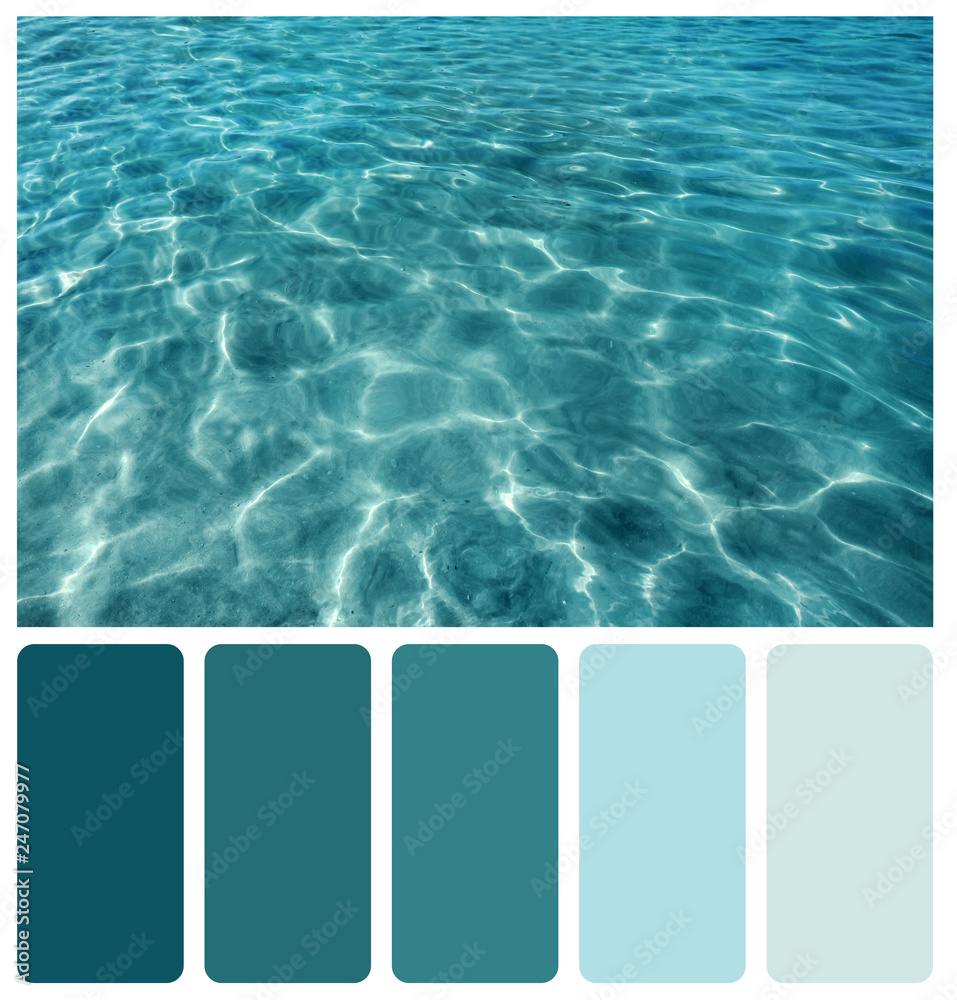Naklejka premium Ripples and flecks on ocean water. Color palette