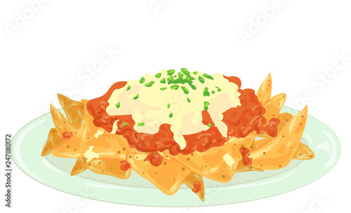 American Food Nachos Illustration