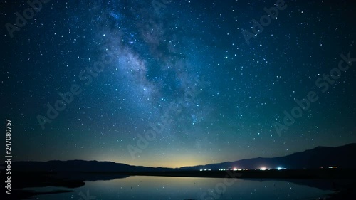 Milky Way Aquarids Meteor Shower Reflections on Lake Sierra Nevada Mts