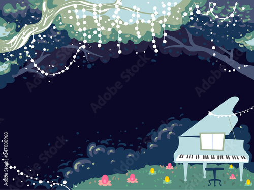 Night Garden Piano Scene Il...