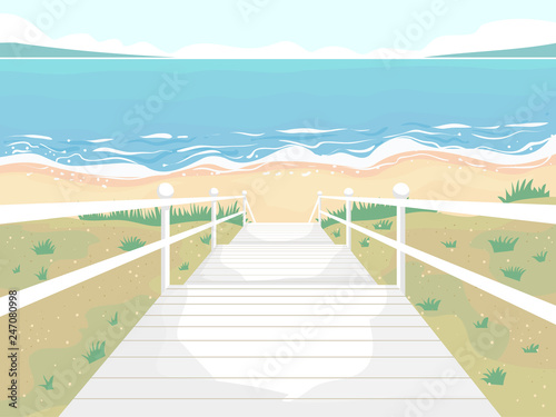 Path Near Beach Illustration
