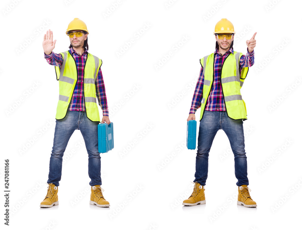 Industrial worker isolated on white 