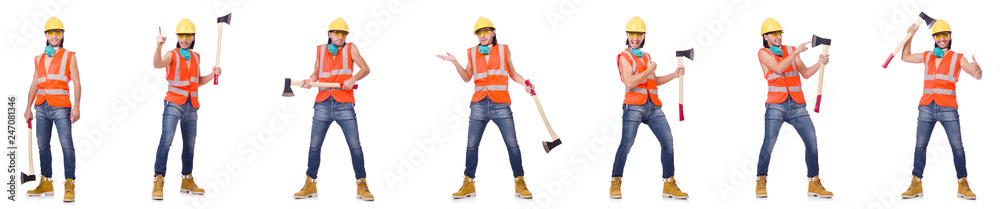 Industrial worker isolated on white Industrial worker isolated on white