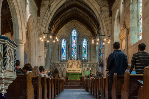  July 8 2018 - Interior of St. Alban`s Church anglican chuch in Copenhagen, Denmark.  photo