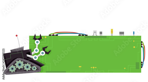 Robot Chip Banner Illustration