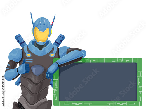 Robot Police Circuit Board Illustration
