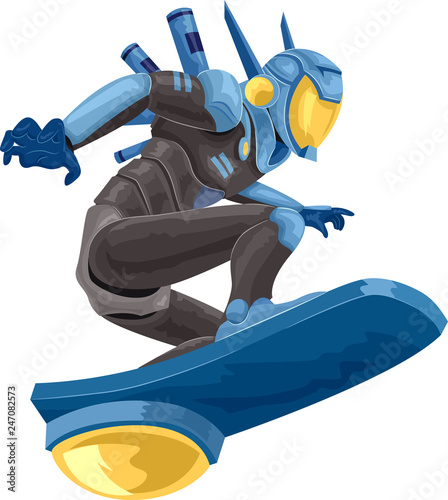 Robot Police Hover Illustration