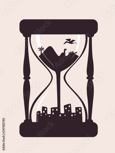 Past Future Hour Glass Illu...