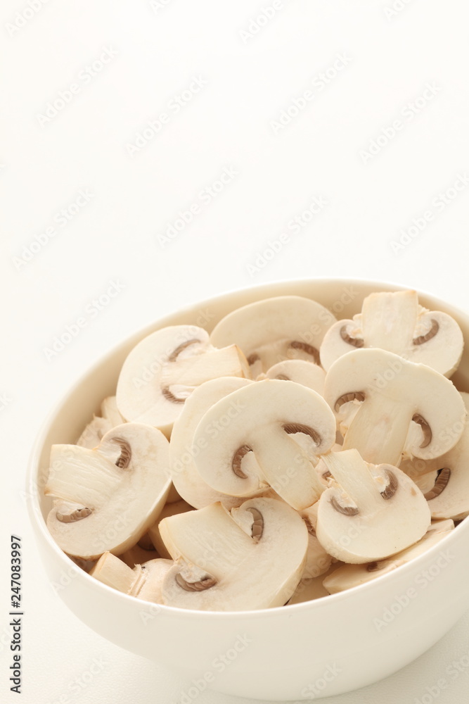 Sliced mushroom for prepared food image Sliced mushroom for prepared food image