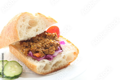 Homemade Keema curry sandwich