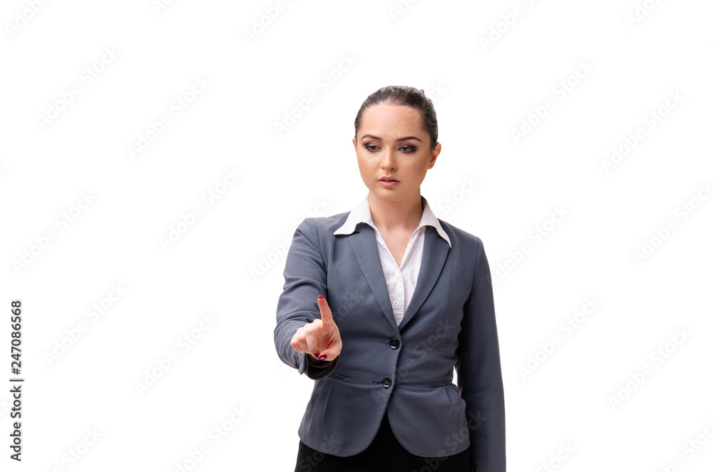 Young businesswoman isolated on white background Young businesswoman isolated on white background