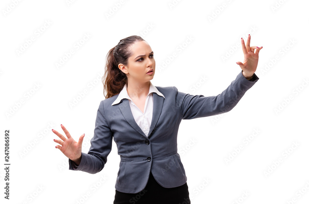 Young businesswoman isolated on white background Young businesswoman isolated on white background