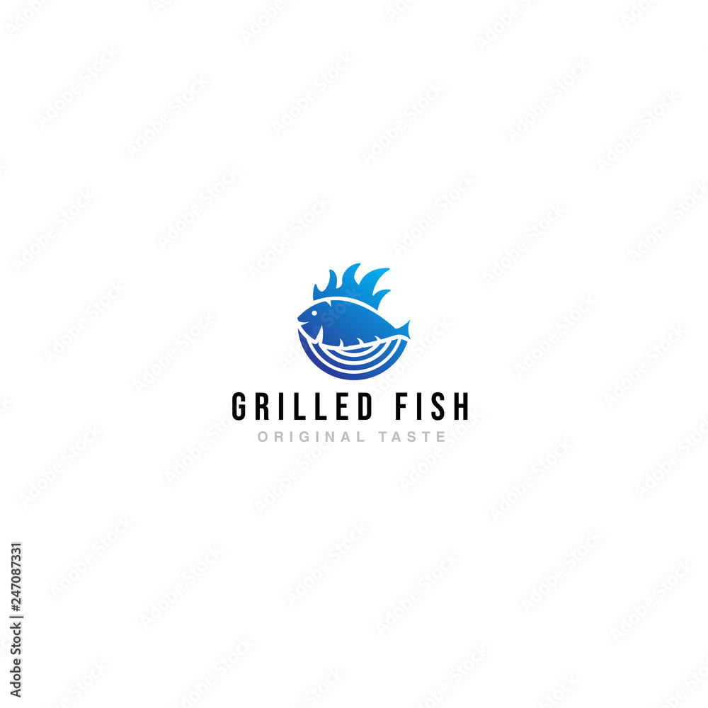 Logo grilled fish restaurant
