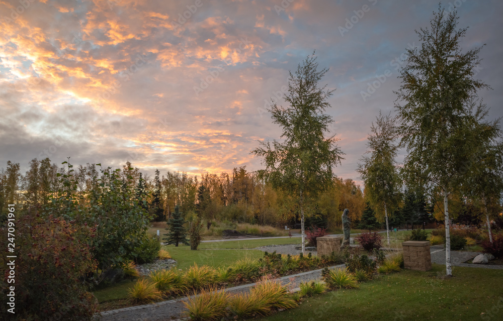 Obraz premium Garden in the cemetery
