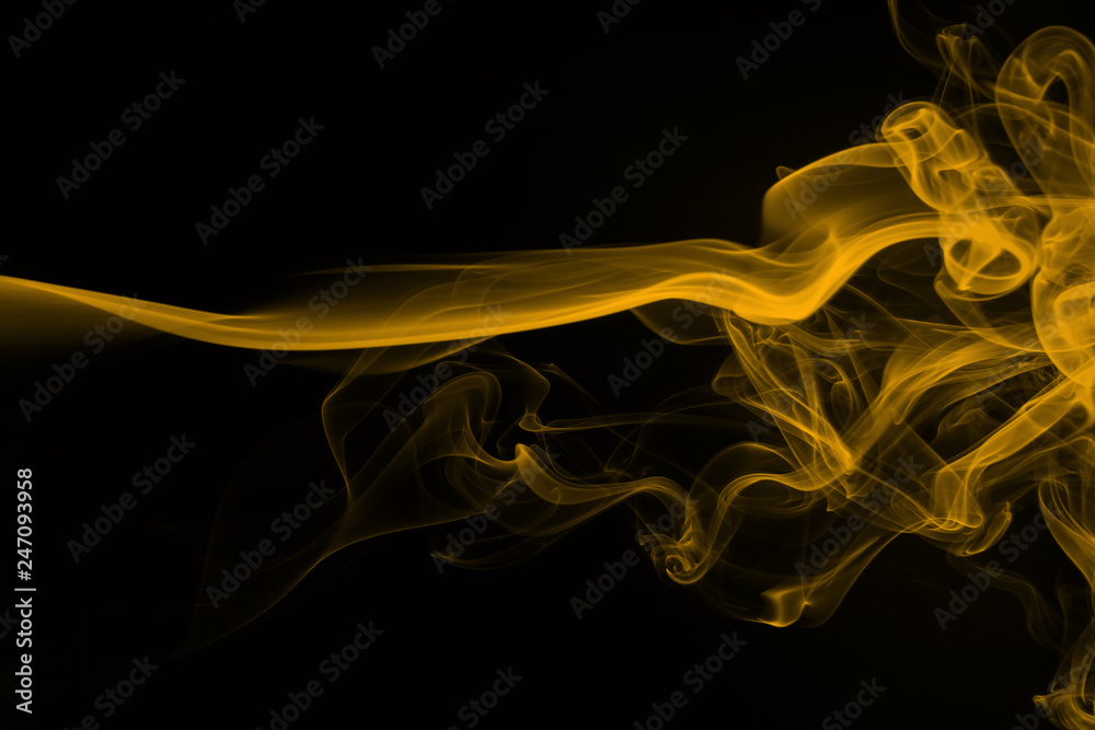 Movement of orange smoke on black background. fire design Movement of orange smoke on black background. fire design