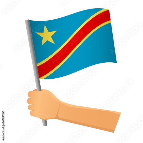 Democratic Republic of the Congo flag in hand © Visual Content