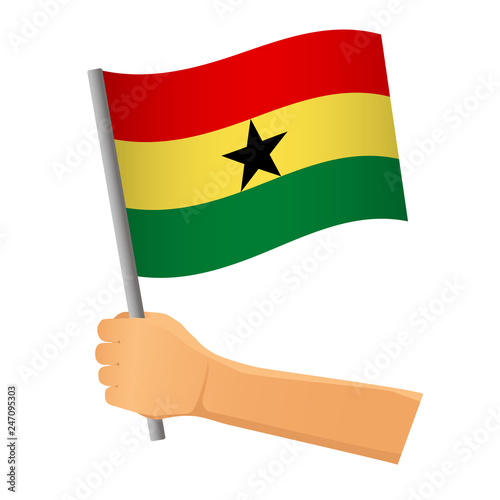 Ghana flag in hand