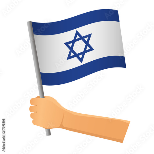 Israel flag in hand