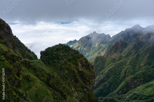 Mountain with clouds in Sapa town, southern Vietnam