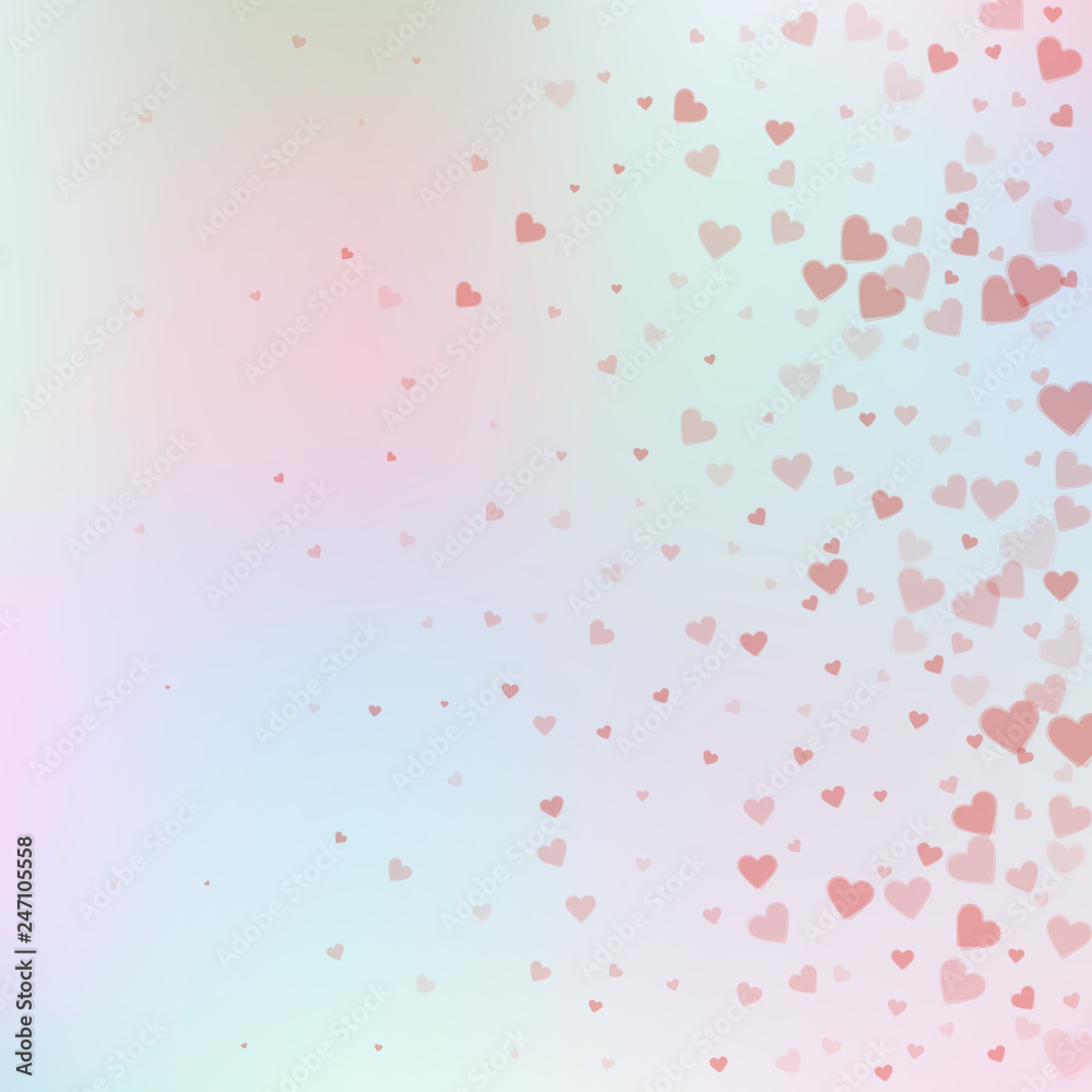 Red heart love confettis. Valentine's day gradient Red heart love confettis. Valentine's day gradient