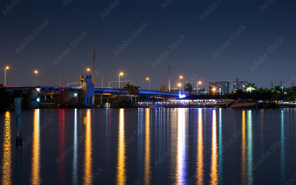 Draw Bridge at Night, Miami, FL