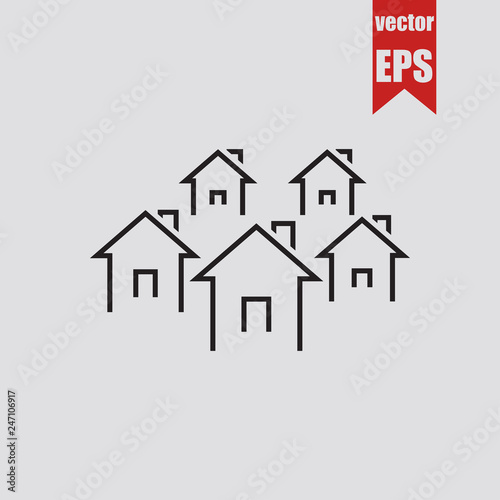 Village icon.Vector illustration.