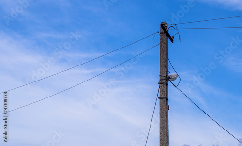 Electric pole and wires
