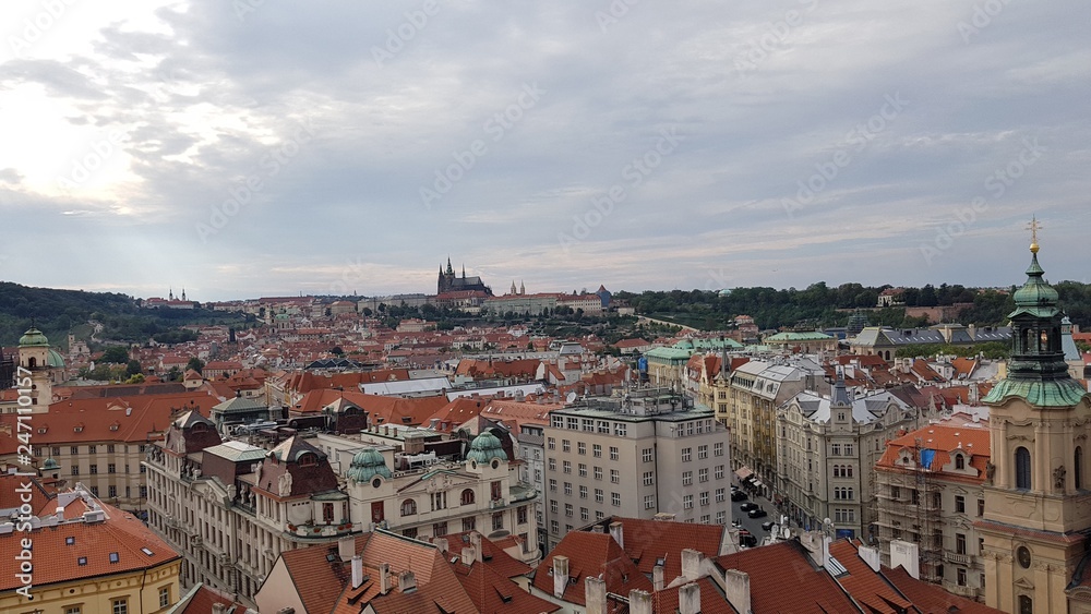 View of the historical center of Prague