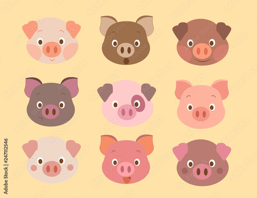 emotion of pig face 