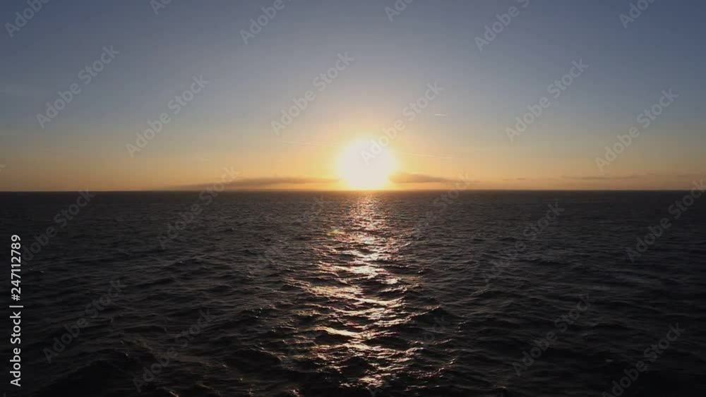 Sunset on the Mediterranean sea taken from a ship in navigation Sunset on the Mediterranean sea taken from a ship in navigation
