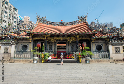 Longshan Temple in Taiwan. Located in the old village part of Taipei.