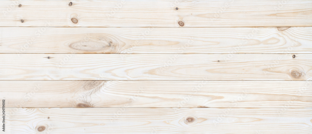 Fototapeta premium white wood texture background, top view wooden plank panel