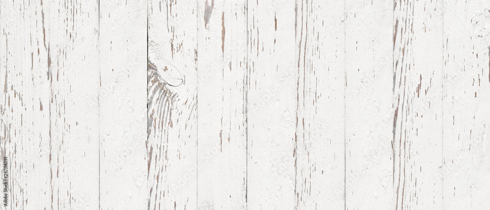 Obraz premium white wood texture background, top view wooden plank panel