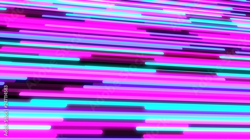 Abstract background of glowing neon lines. 3D illustration.