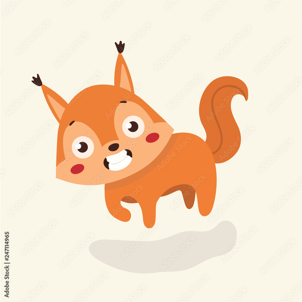 Cute squirrel cartoon on pastel background. Cute squirrel cartoon on pastel background.