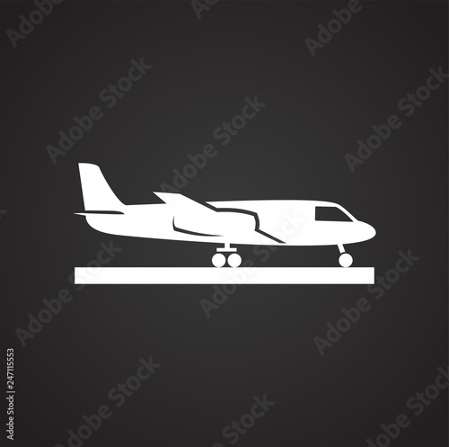 Airplane icons on black background for graphic and web design, Modern simple vector sign. Internet concept. Trendy symbol for website design web button or mobile app