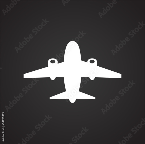 Airplane icons on black background for graphic and web design, Modern simple vector sign. Internet concept. Trendy symbol for website design web button or mobile app