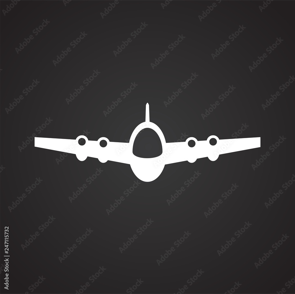 Airplane icons on black background for graphic and web design, Modern simple vector sign. Internet concept. Trendy symbol for website design web button or mobile app