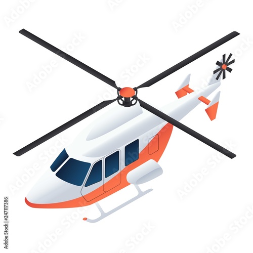 Ambulance helicopter icon. Isometric of ambulance helicopter vector icon for web design isolated on white background