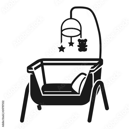 Baby cot icon. Simple illustration of baby cot vector icon for web design isolated on white background