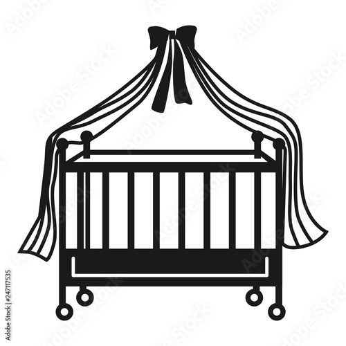 Cot icon. Simple illustration of cot vector icon for web design isolated on white background